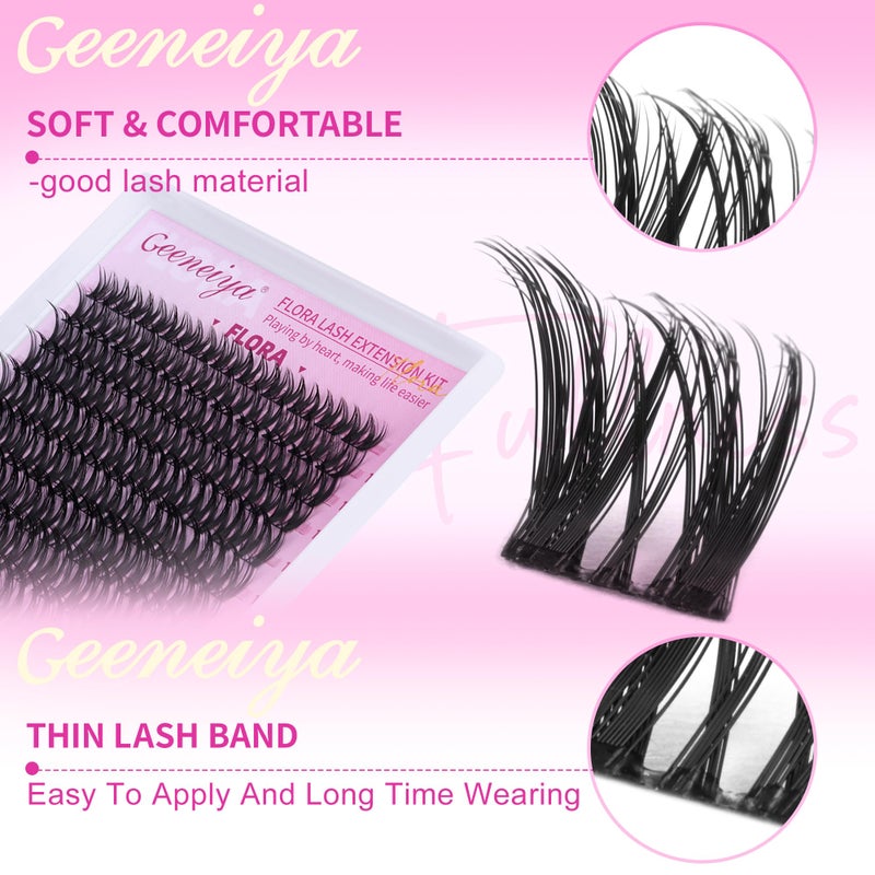 Geeneiya FLORA Lash Clusters, 8-18MM Wispy Eyelash Clusters, Natural Cluster Lashes for Beginners, Waterproof Cluster Eyelash Extensions DIY Lashes (Not Kit) - Image 4