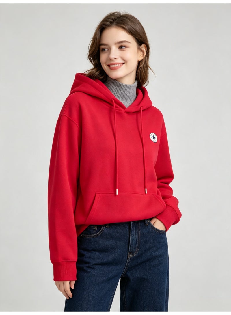 كونفرس CONVERSE Men's and women's basic hooded autumn loose pullover sweater - Image 4