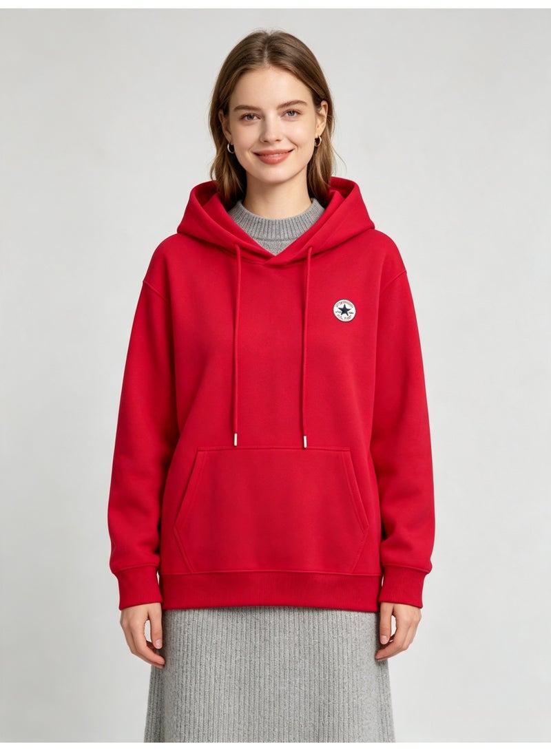 كونفرس CONVERSE Men's and women's basic hooded autumn loose pullover sweater - Image 5