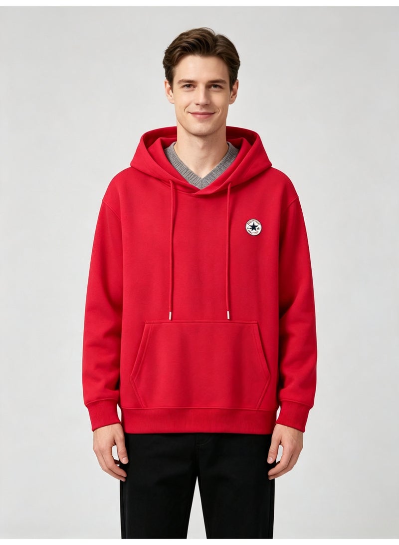 كونفرس CONVERSE Men's and women's basic hooded autumn loose pullover sweater - Image 3