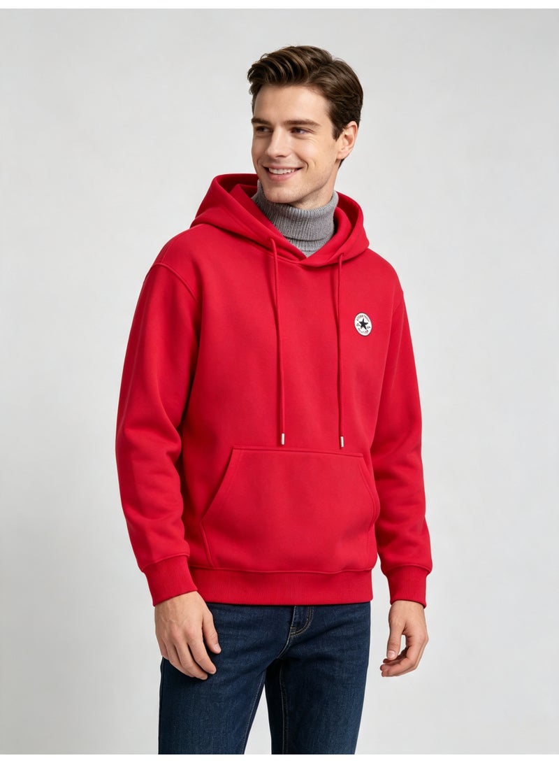 كونفرس CONVERSE Men's and women's basic hooded autumn loose pullover sweater - Image 1