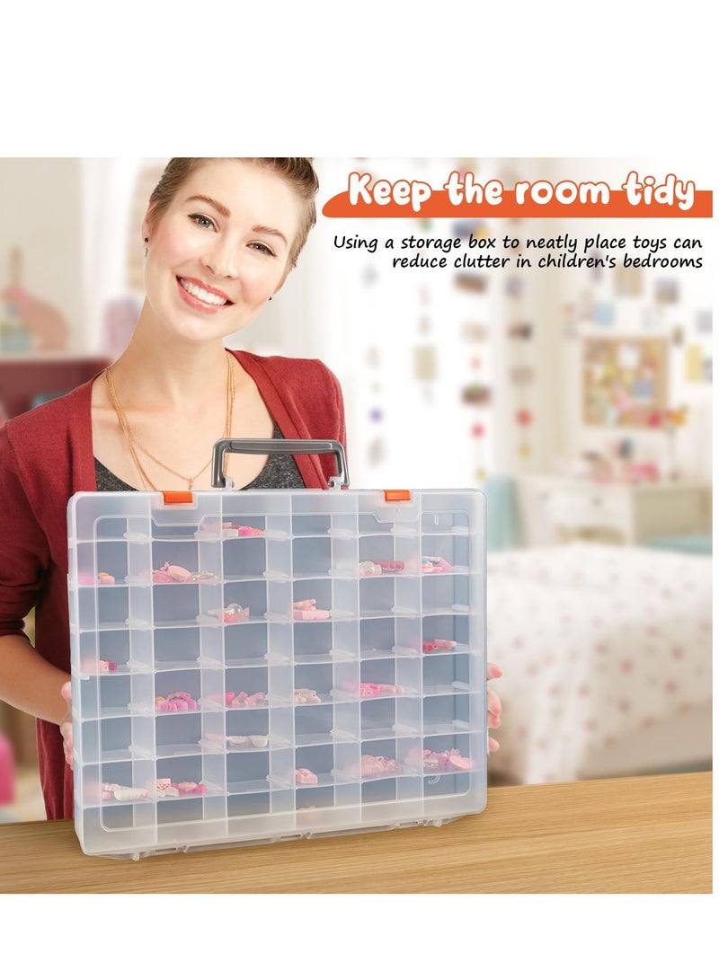 Excefore Multipurpose Plastic Storage Box - 48 Compartments Organizer with Customizable Dividers for Jewelry, Crafts, and Small Items, Plastic Compartment Craft Box, Jewelry Storage Box with Adjustable Space - Image 2