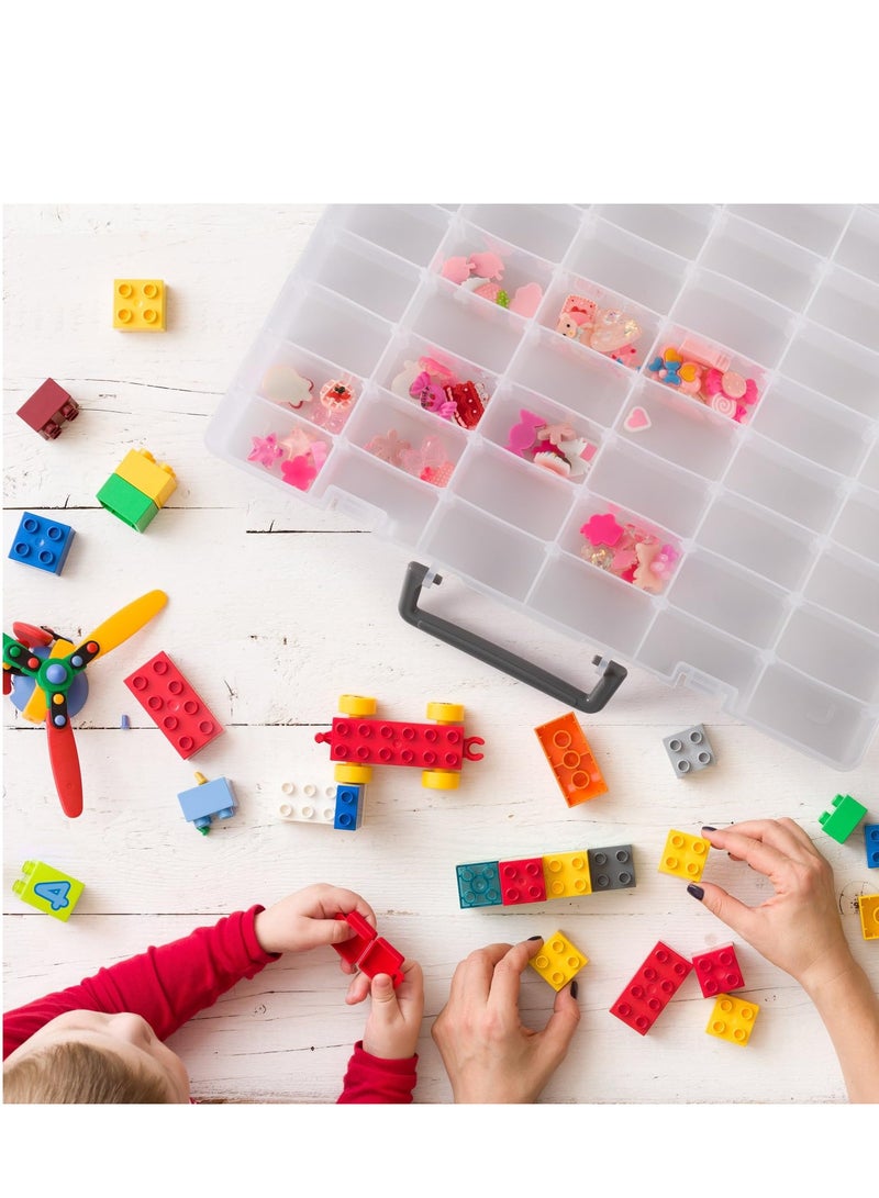 Excefore Multipurpose Plastic Storage Box - 48 Compartments Organizer with Customizable Dividers for Jewelry, Crafts, and Small Items, Plastic Compartment Craft Box, Jewelry Storage Box with Adjustable Space - Image 5