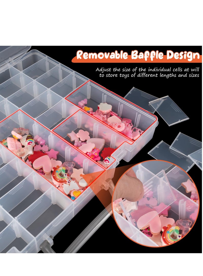 Excefore Multipurpose Plastic Storage Box - 48 Compartments Organizer with Customizable Dividers for Jewelry, Crafts, and Small Items, Plastic Compartment Craft Box, Jewelry Storage Box with Adjustable Space - Image 4
