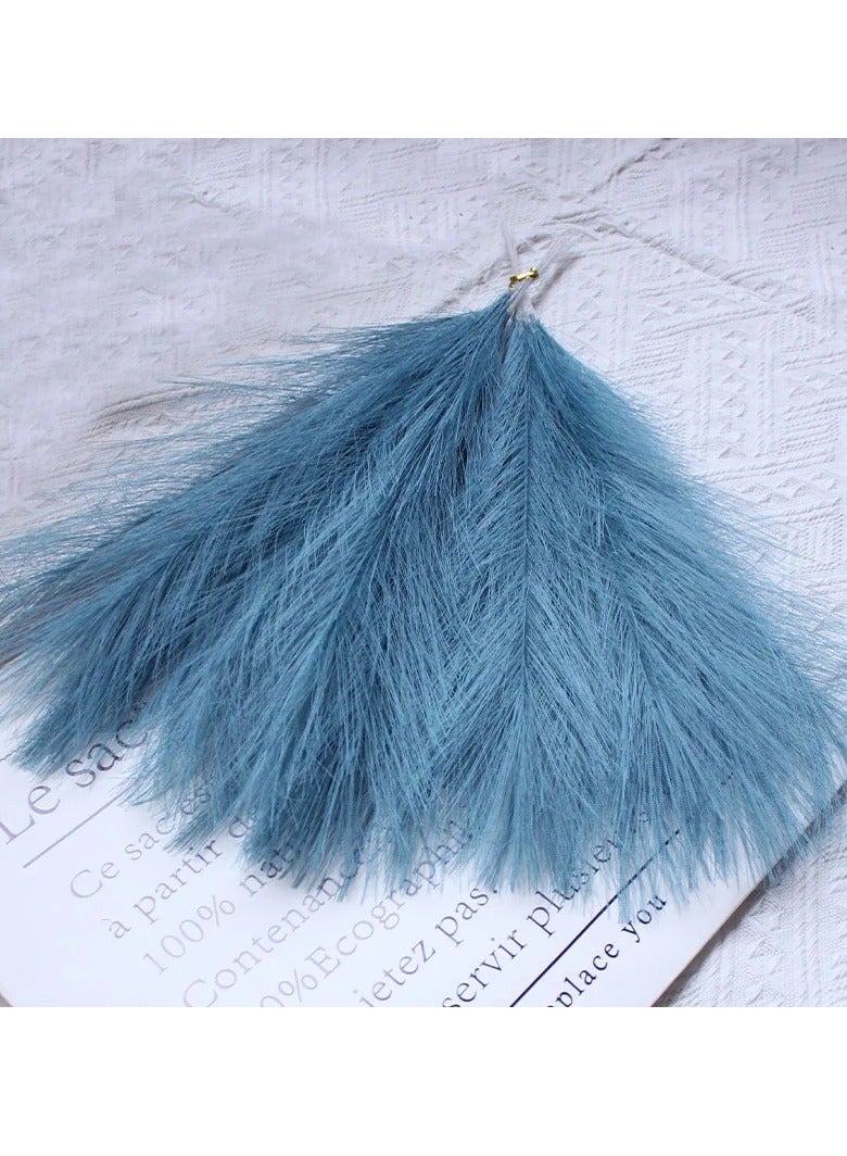 AROAQ Artificial Fluffy Pampas Grass, Elegant Fake Flower Boho Decor, Durable Artificial Flowers For Vase Filler Farmhouse Diy Room Home Wedding Decor, Blue 10pcs - Image 1