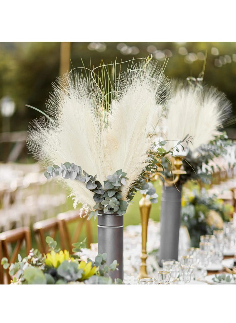 AROAQ Artificial Fluffy Pampas Grass, Elegant Fake Flower Boho Decor, Durable Artificial Flowers For Vase Filler Farmhouse Diy Room Home Wedding Decor, Blue 10pcs - Image 4
