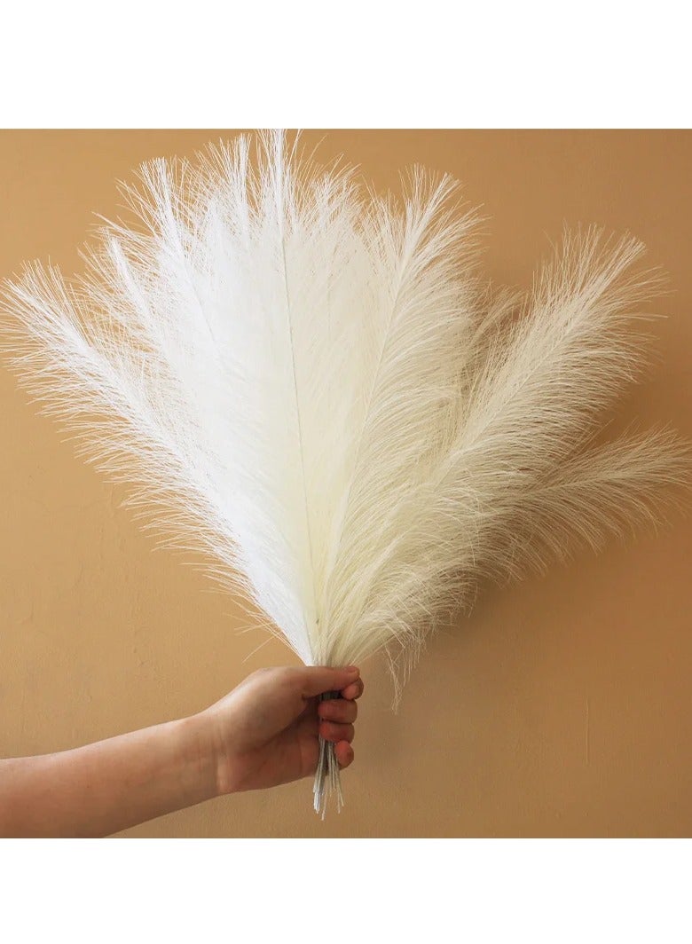 AROAQ Artificial Fluffy Pampas Grass, Elegant Fake Flower Boho Decor, Durable Artificial Flowers For Vase Filler Farmhouse Diy Room Home Wedding Decor, Blue 10pcs - Image 3