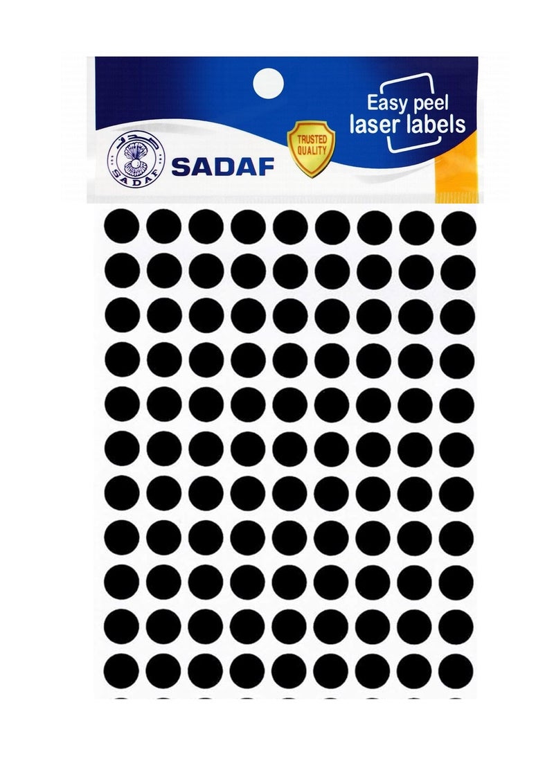 Sadaf 1080-Piece Round Labels 18mm Diameter Black  - Image 1