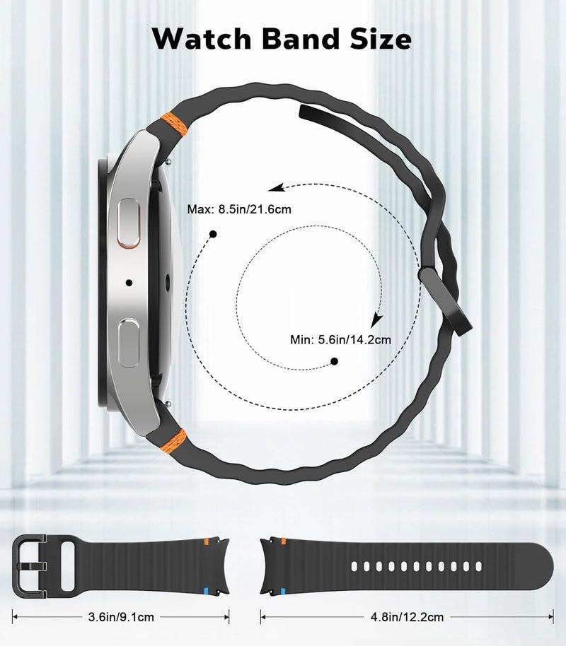 MoKo Sport Band Compatible with Samsung Galaxy Watch 7 FE 6 5 4 Band 40mm 44mm/Watch 6 4 Classic Band 43mm 47mm 42mm 46mm/Watch 5 Pro Band 45mm, No Gap Soft Silicone Bands for Women Men - Image 5
