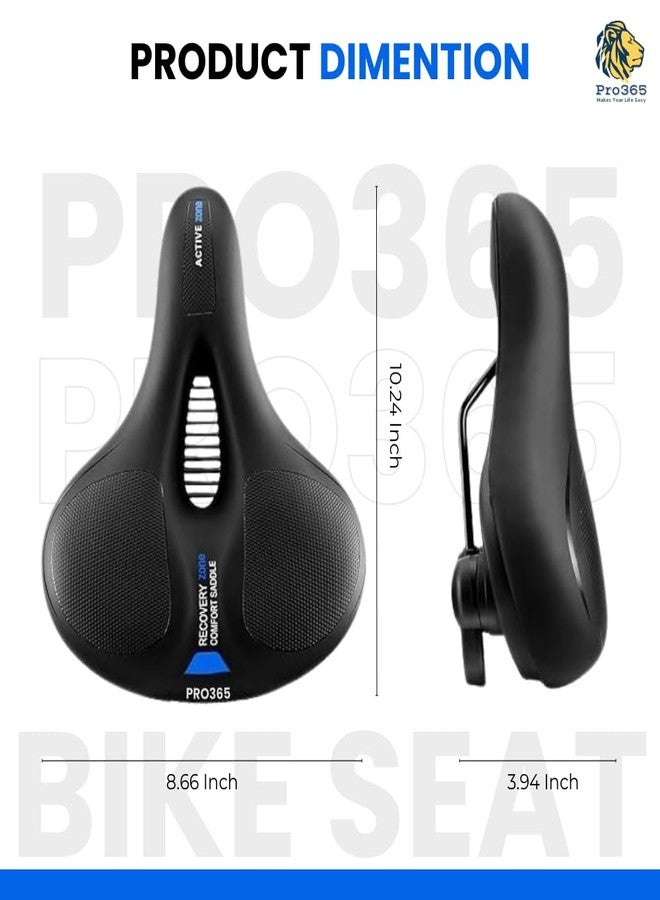 PRO365 Universal Bike Seat | Waterproof Cycle Seat | Wide Long Lasting Memory Foam | Breathable Comfort Saddle | Red Reflective Strip | 1 Year Brand Warranty | - Image 4