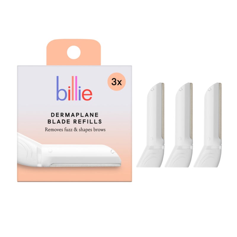 Billie - Dermaplane Refill Blades - Stainless Steel Blades with Safety Micro-guards - Nickel-free - Gently Exfoliates Skin - 3 count - Image 1