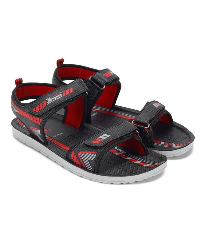PARAGON PUK2227G Sandals for Men | Durable, Comfortable & Lightweight Sandals with Adjustable Velcro Strap & Back Loop for Good Fitting | Easily Washable | Ideal for Outdoor Use Black - Image 1
