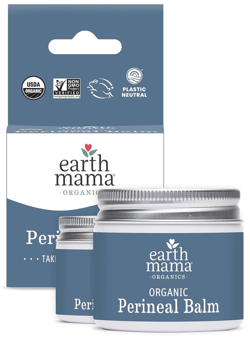 Earth Mama Earth Mama Organic Perineal Balm | Naturally Cooling Herbal Salve for Pregnancy and Postpartum Relief with Witch Hazel & Calendula, Feminine Care Essentials, No Benzocaine or Butane, 2-Oz (2-Pack) 