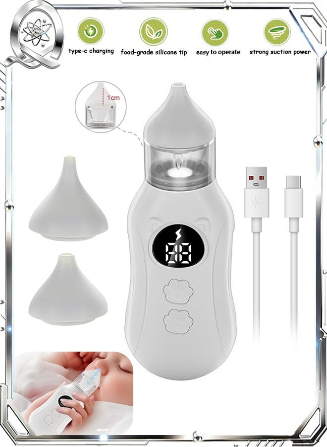 Quantum Nasal Aspirator for Baby, IPX7 Waterproof Electric Nasal Aspirator for Baby, Electric Babies Nose Sucker with 2 Soft Silicone Tips - Image 1