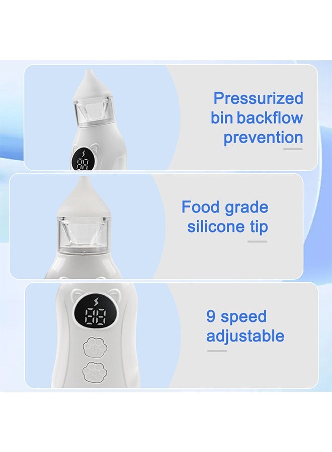 Quantum Nasal Aspirator for Baby, IPX7 Waterproof Electric Nasal Aspirator for Baby, Electric Babies Nose Sucker with 2 Soft Silicone Tips - Image 3