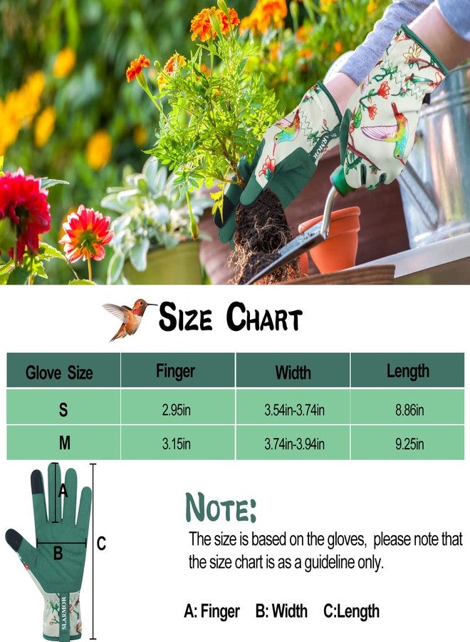 SLARMOR Leather-Gardening-Gloves for Women - Thorn-Proof Work-Gloves with Touch Screen for Weeding, Digging, Planting,Pruning Yard garden Gloves -Medium - Image 5