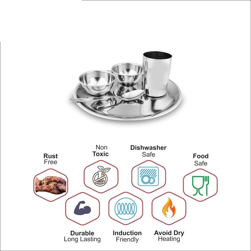RJ kitchenware Store طقم عشاء من متجر RJ للأدوات المنزلية طقم عشاء من الفولاذ المقاوم للصدأ 5 قطع طقم عادي 5 قطع - Image 4