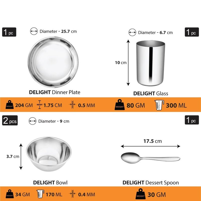RJ kitchenware Store طقم عشاء من متجر RJ للأدوات المنزلية طقم عشاء من الفولاذ المقاوم للصدأ 5 قطع طقم عادي 5 قطع - Image 3