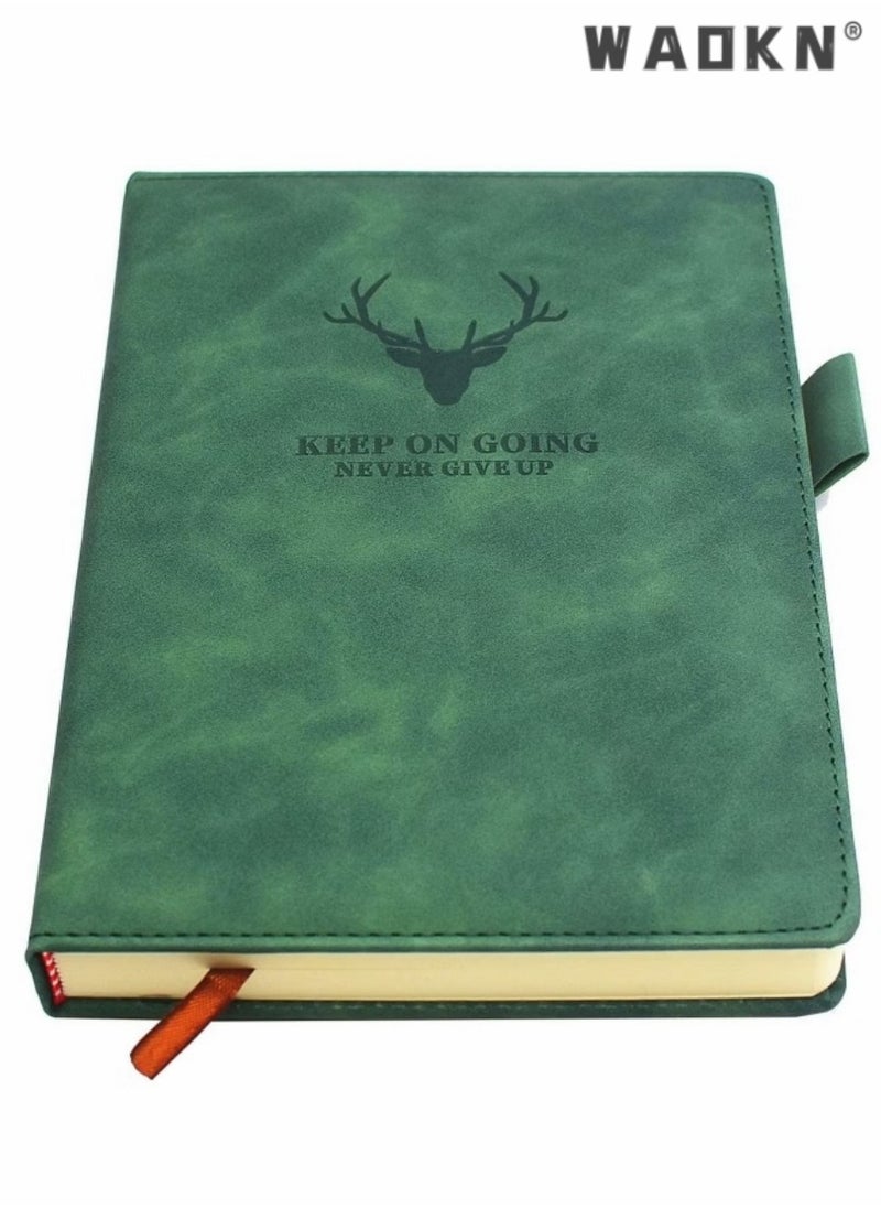 WAOKN Business Thickened A5 Notebook Journal Hardcover Executive Diary with Premium Thick Paper, College Lined Journal 360 Page for Office Home School Business Writing Note Taking (Green)  - Image 1