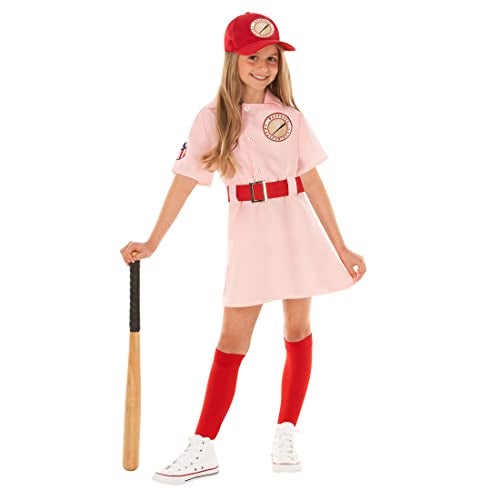 Morph - Pink Baseball Costume For Kids, Baseball Player Costume, Softball Halloween Costumes For Girls, Movie Character Halloween Costumes For Girls And Toddler, 10-12 Years - Image 4