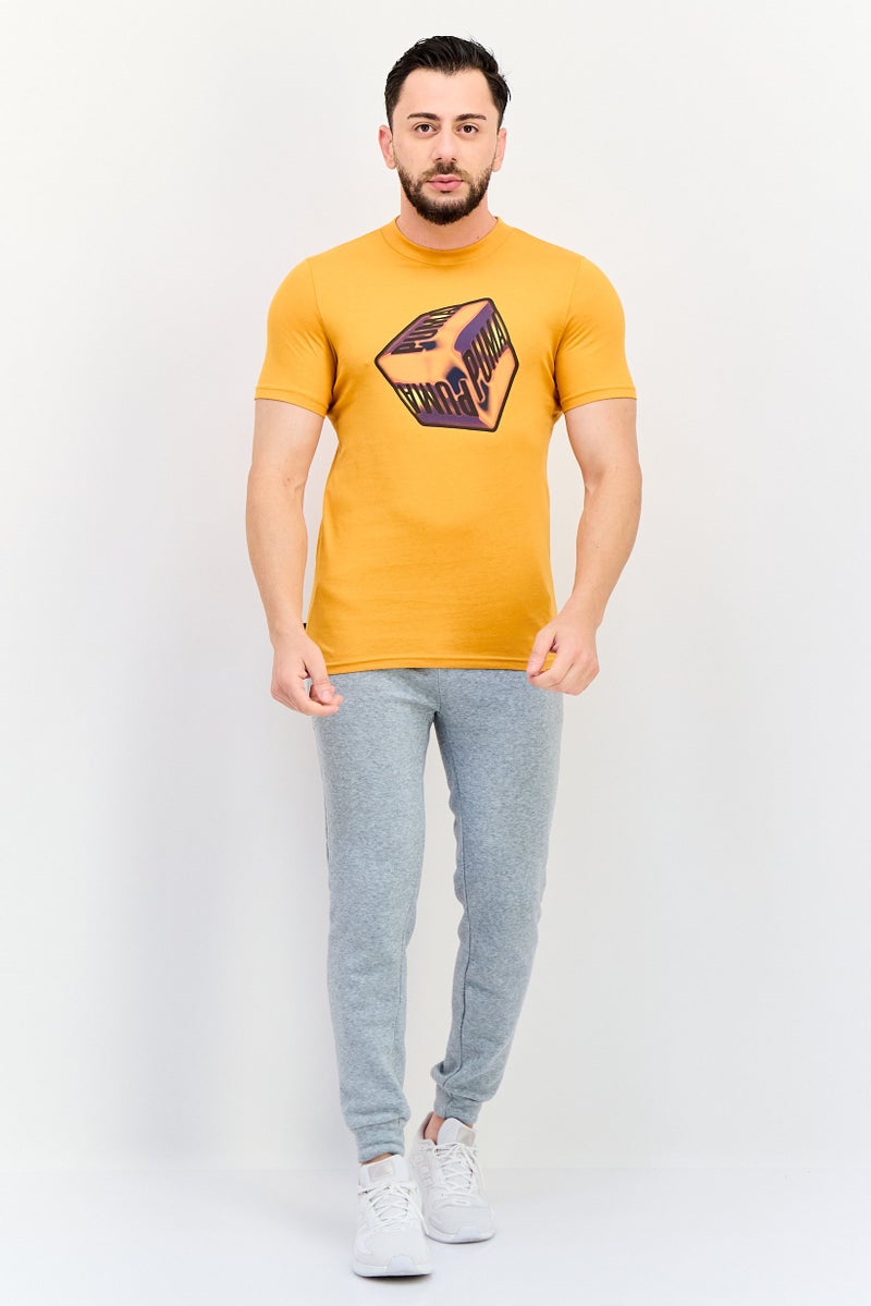 PUMA تي شيرت رياضي للرجال بأكمام قصيرة مناسب في الهواء الطلق، برتقالي - Image 4