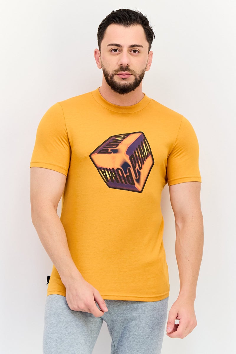 PUMA تي شيرت رياضي للرجال بأكمام قصيرة مناسب في الهواء الطلق، برتقالي - Image 1