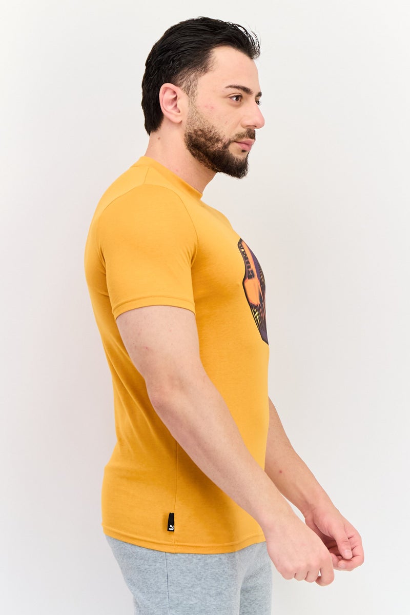 PUMA تي شيرت رياضي للرجال بأكمام قصيرة مناسب في الهواء الطلق، برتقالي - Image 2