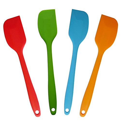 zYoung 4 Pcs Silicone Spatulas, Rubber Spatula Heat Resistant Seamless One Piece Design Flexible Scrapers Baking Mixing Tool,Small - Image 1