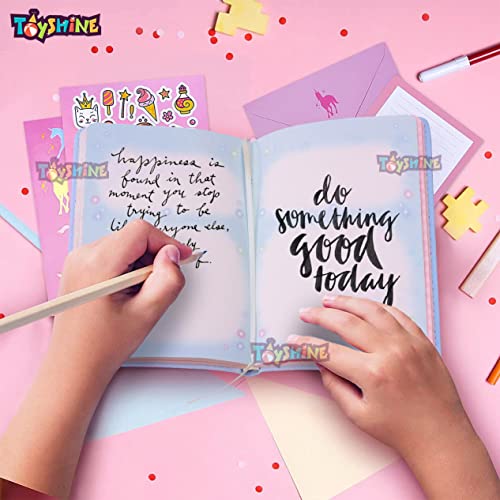 Toyshine Unistar Stress Relief Notebook with Soft Touch for Kids Girls Students Gift, PU Leather Hardcover School Office 15x11cms - Lazy Unistar - Image 3