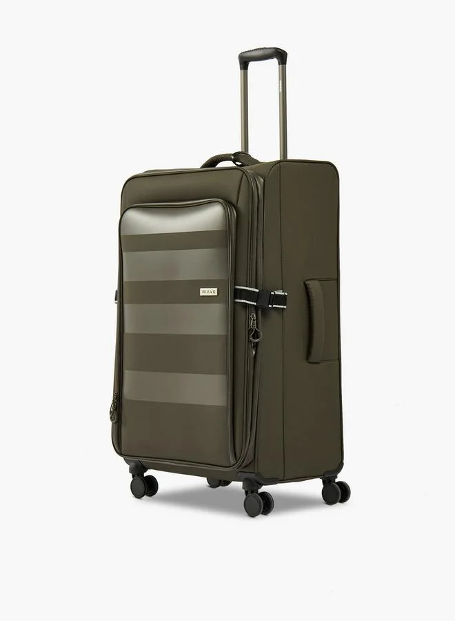 وايف حقيبة ترولي ناعمة مخططة بمقبض قابل للسحب