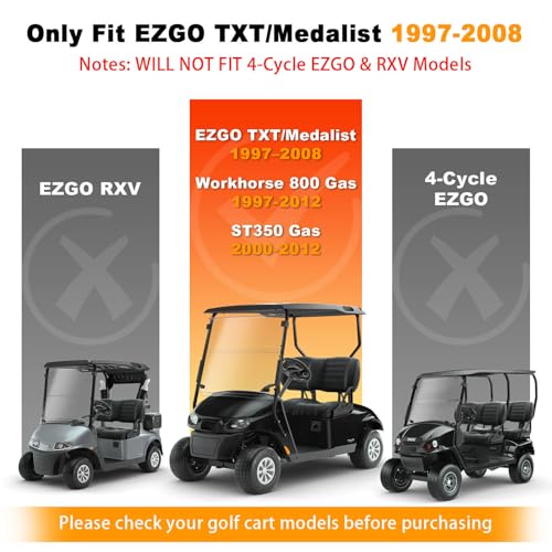 LEAPGOMAX EZGO TXT Brake Shoes Rear Kit Assembly Fit for 2-Cycle EZGO TXT/Medalist 1997-2008 and Workhorse 97+, Golf Cart Brake Pads OEM 27943G01 27945G01 70794G01 70795G01, Only for 2-Cycle EZGO Carts - Image 2