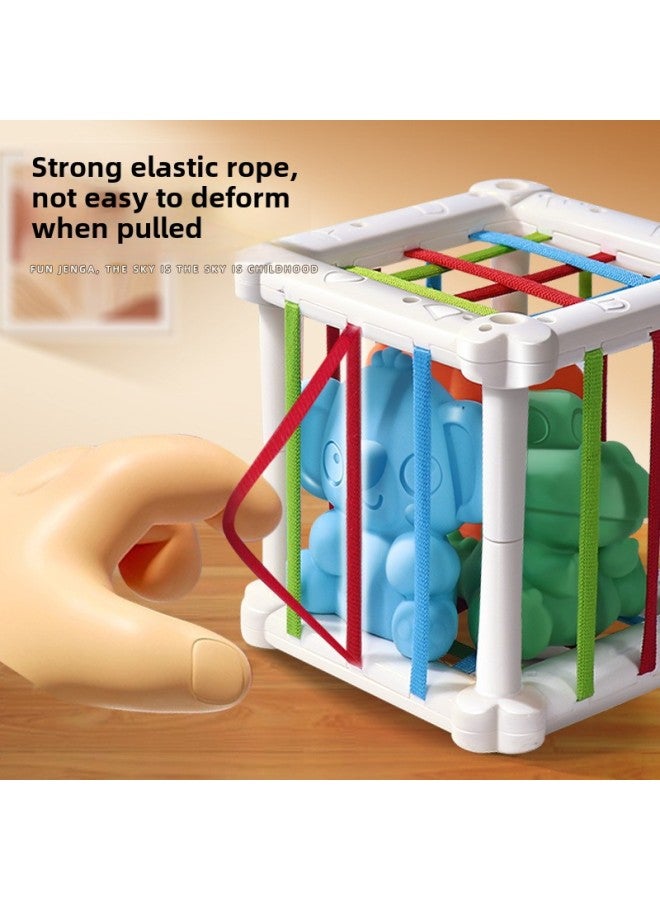 Rainbow Sesler Toy Baby Hand Training Grasping Toy Baby Early Education Educational Cognitive Toy-Color:Animal Cesele (with 3 Vinyl Animals) E-commerce Box - Image 4