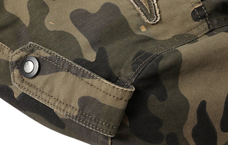 Springrain Men's Casual Military Jackets Camouflage Cotton Army Jacket Outwear(ArmyGreen, XS) - Image 4