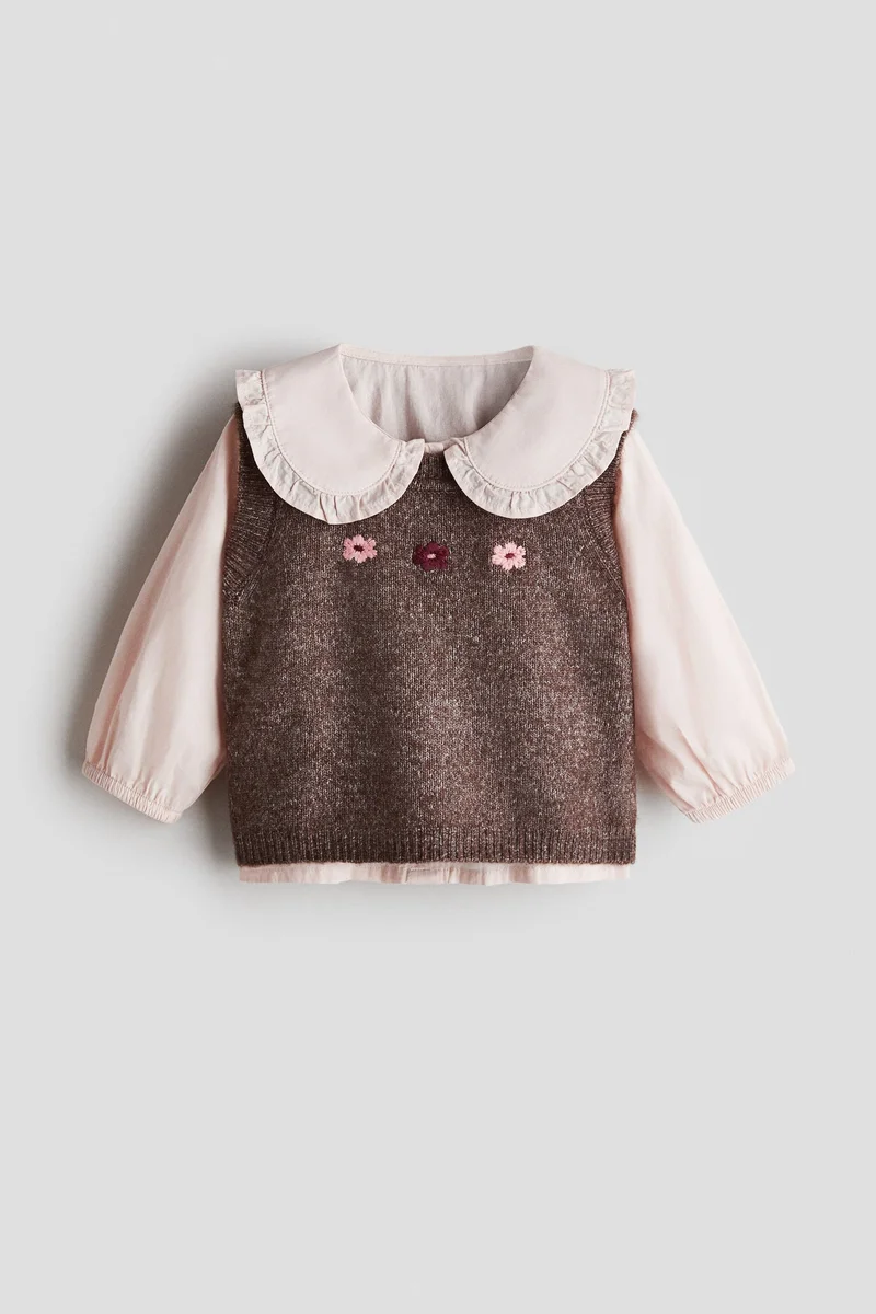 H&M 2-piece blouse and sweater vest set