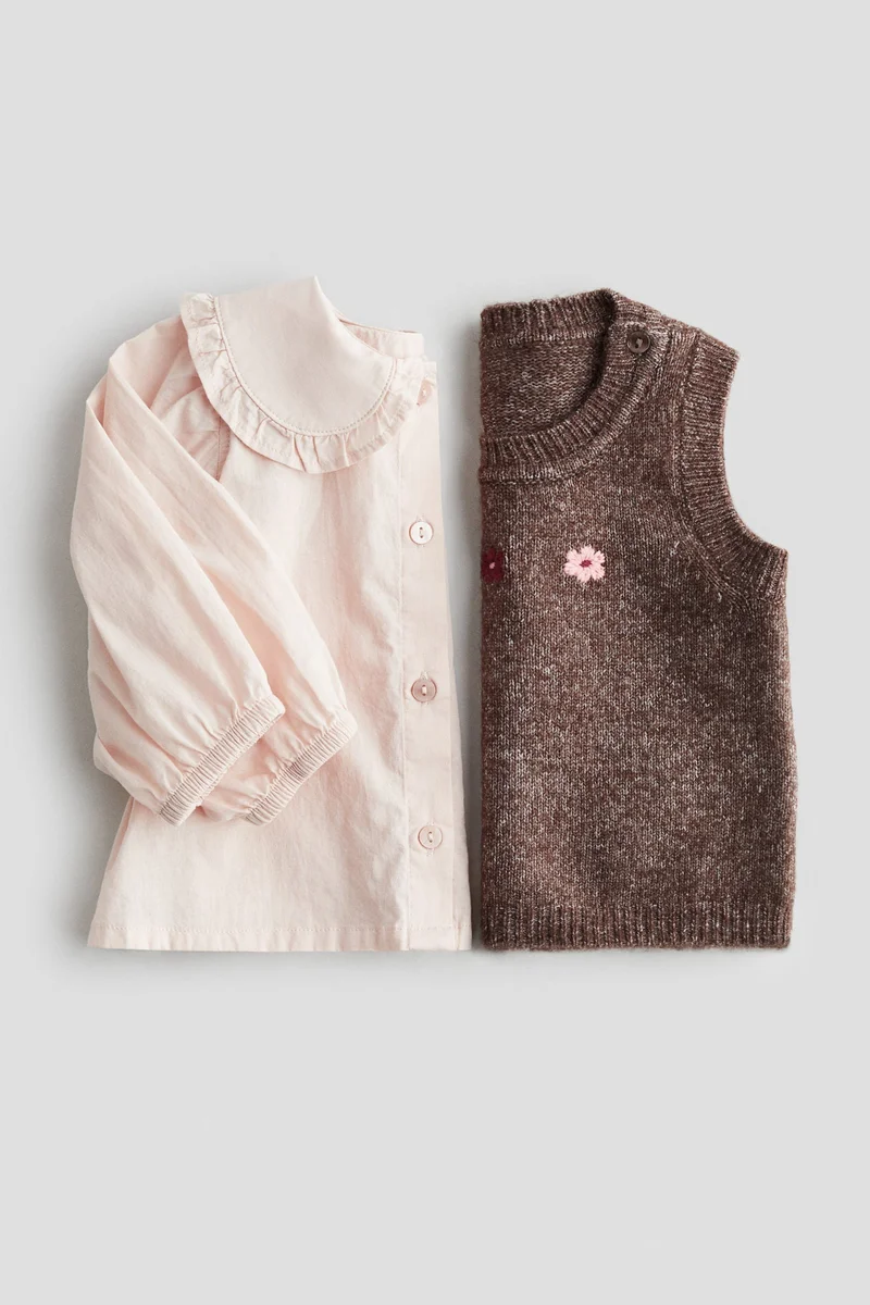 اتش اند ام طقم فيست سميك وبلوزة - قطعتين