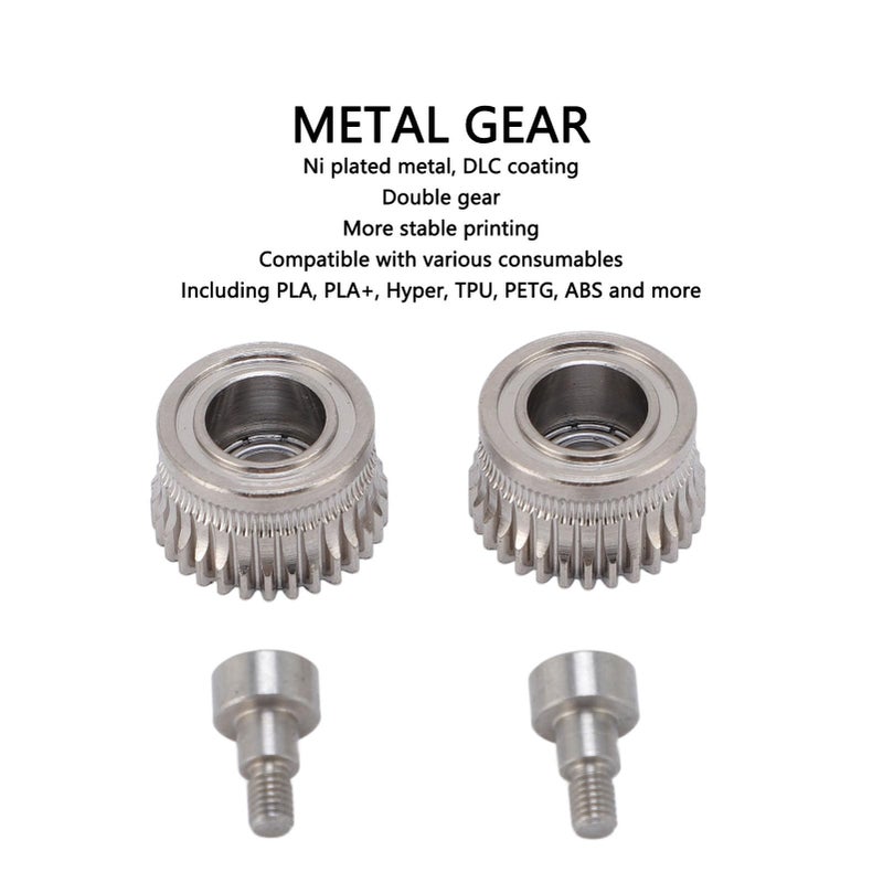 Hardened Steel Dual Extruder Gear Set Nickel Plated Rustproof for 3D Printer 2Pcs - Image 5