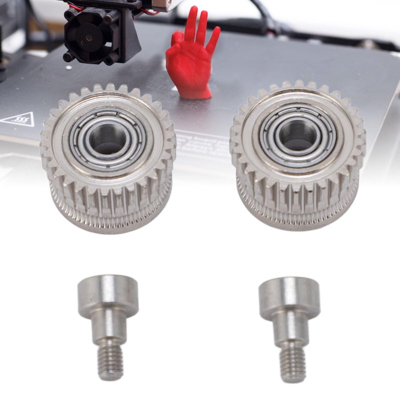 Hardened Steel Dual Extruder Gear Set Nickel Plated Rustproof for 3D Printer 2Pcs - Image 4