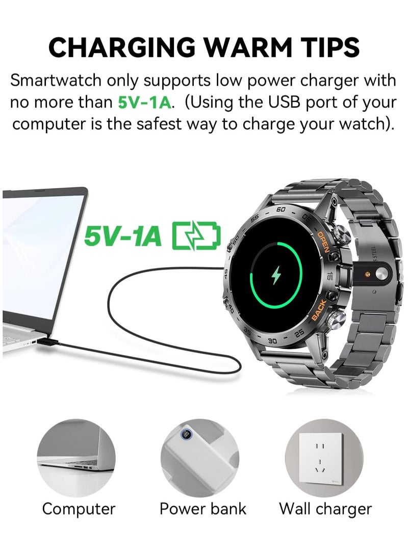Military Smart Watches for Men(Answer/Make Call), Tactical Smartwatch for Android iOS, 400mAh Battery/Sports Tracking/Health/Sleep Monitoring
