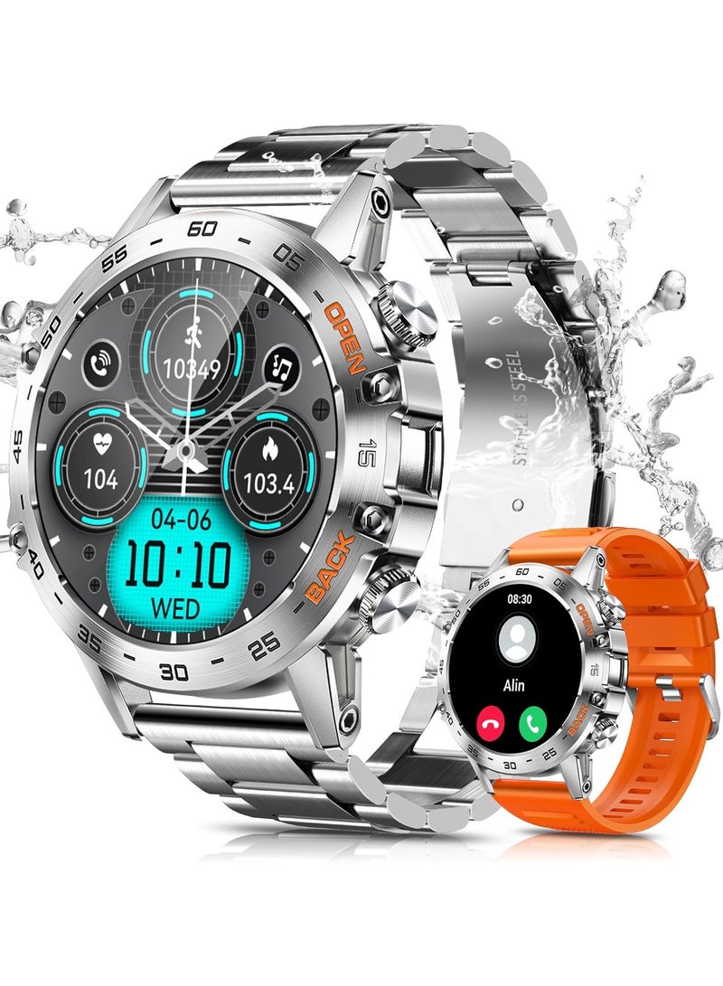 Military Smart Watches for Men(Answer/Make Call), Tactical Smartwatch for Android iOS, 400mAh Battery/Sports Tracking/Health/Sleep Monitoring