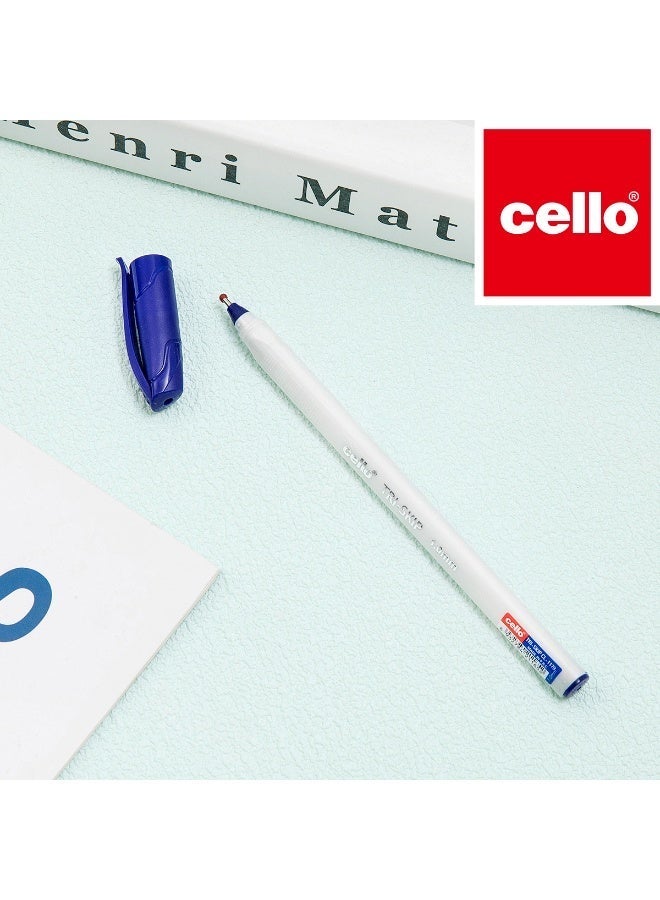 Cello 10 Pieces Ballpoint Pens, 1.0mm Ball Point Pens , Flexible Round Barrel for Writing Comfort ,Selling Ballpoint Pens,Blue - Image 5