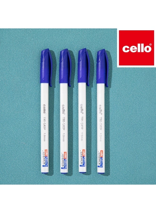 Cello 10 Pieces Ballpoint Pens, 1.0mm Ball Point Pens , Flexible Round Barrel for Writing Comfort ,Selling Ballpoint Pens,Blue - Image 2