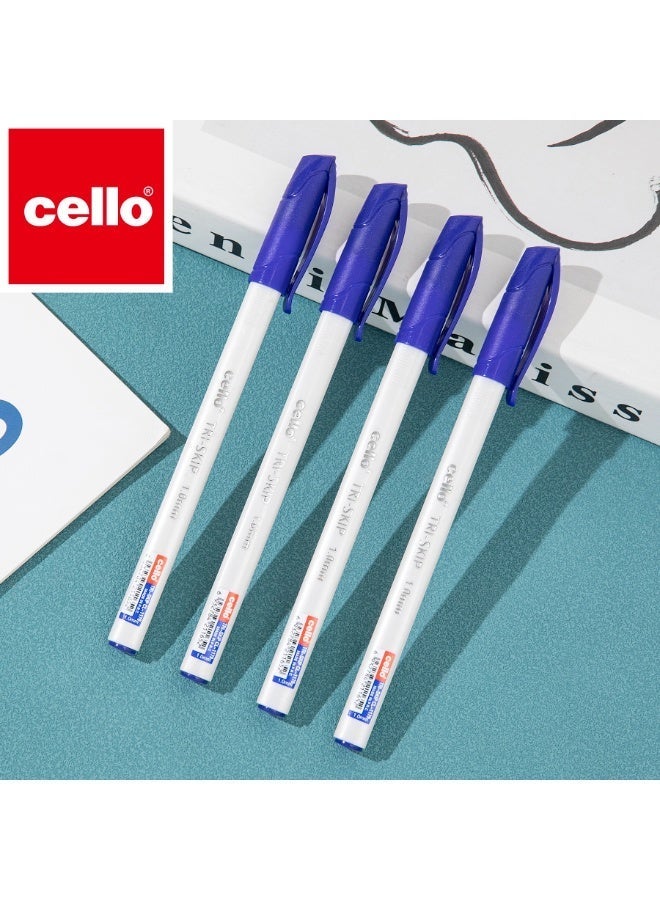 Cello 10 Pieces Ballpoint Pens, 1.0mm Ball Point Pens , Flexible Round Barrel for Writing Comfort ,Selling Ballpoint Pens,Blue - Image 3