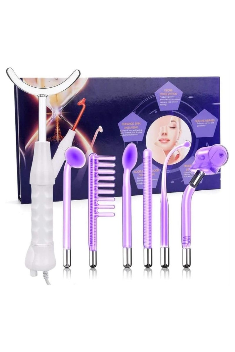 sd e-trading SD 7in1 High Frequency Facial Machine, Portable High Frequency Wand For Hair,High Frequency facial Wand for Acne,Hair Growth,Wrinkle Reducing, Skin Tightening Tools With 7 Glass tubes - Image 1