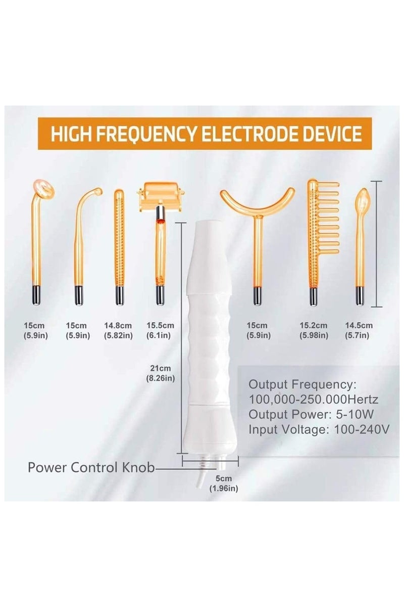 sd e-trading SD 7in1 High Frequency Facial Machine, Portable High Frequency Wand For Hair,High Frequency facial Wand for Acne,Hair Growth,Wrinkle Reducing, Skin Tightening Tools With 7 Glass tubes - Image 3