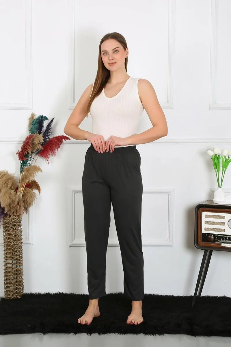 Akbeniz Women's Cotton Combed Cotton Single Bottom Pajamas Smoke 27514