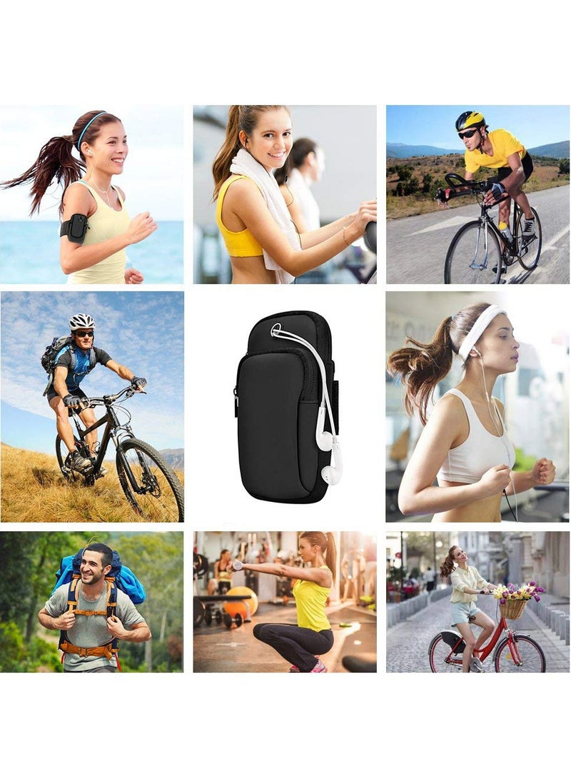 Generic Arm Bag Universal Waterproof Multifunctional Double Pouch Sports Armband with Earphone Hole fit All Below 6 Inch Cellphone for Running, Gym, Outdoor, Workout  - Image 5