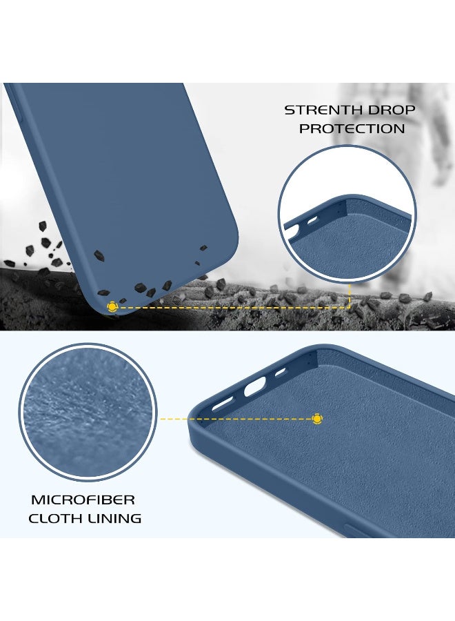 Silicone Case for iPhone 13  Silky Soft Touch Full-Body Protective Phone Case, Anti-Scratch Shockproof Cover with Microfiber Lining (BLUE) - Image 4
