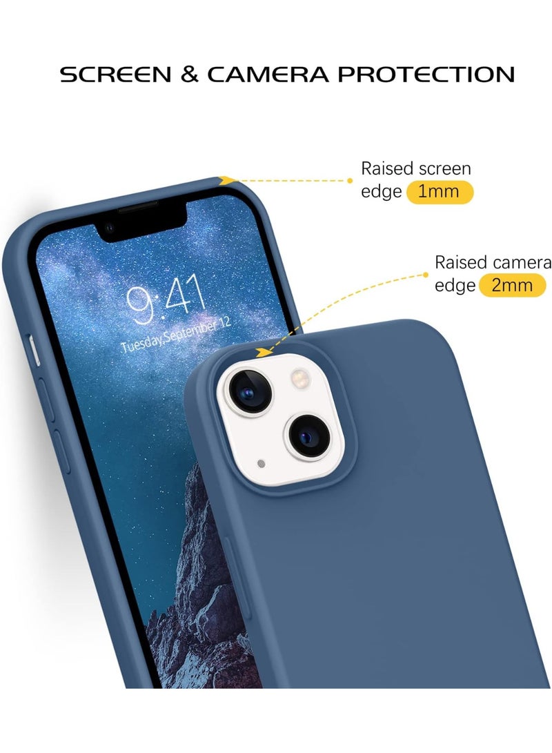 Silicone Case for iPhone 13  Silky Soft Touch Full-Body Protective Phone Case, Anti-Scratch Shockproof Cover with Microfiber Lining (BLUE) - Image 2