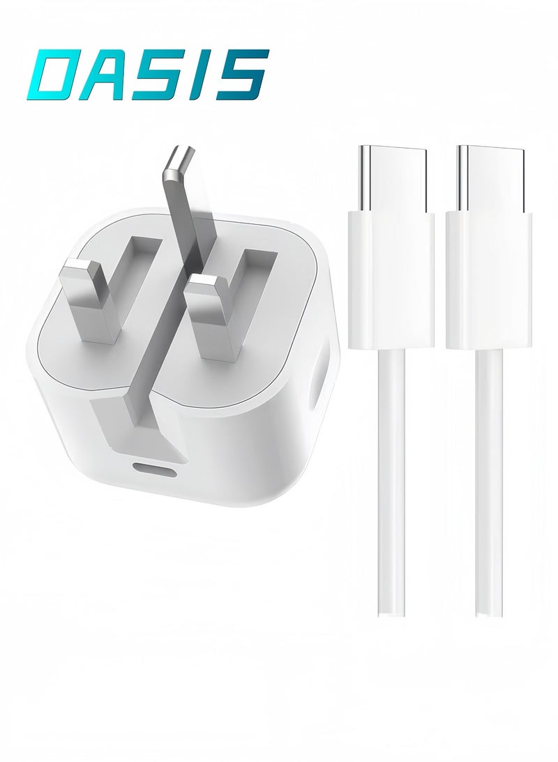 Oasis 35W USB C Fast Charger for iPhone 17/16/15 Pro Max, PD Wall Charger Adapter with 1M Type C to C Fast Charging Cable for iPads, Samsung S24 & All Type-C Devices - Image 1