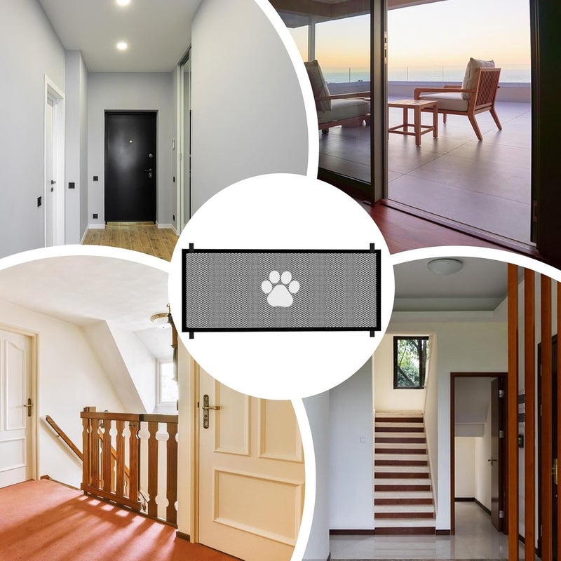 Genérico Retractable Interior for Pets – Safety Mesh 180 x 78 cm Wide, Portable Folding Barrier | Pet Protection for Stairs, Doors, Hallways, Kitchen, H - Image 4